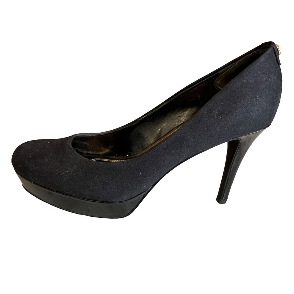 Tahari Platform Heels Black Fabric 7